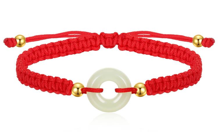 CAROMAY Bracelets Pale Greenish White Jade Unisex