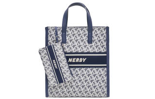 Nerdy Polyester Tote Bag, Shopping Bag, Combo Bag, Handbag, Crossbody Bag Large Unisex Navy Blue