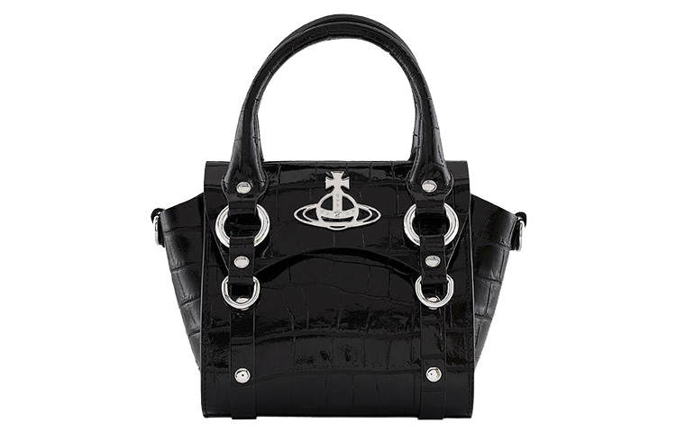 Vivienne Westwood BETTY Cow Leather Shoulder Bag, Crossbody Bag, Handbag Mini Women's Black