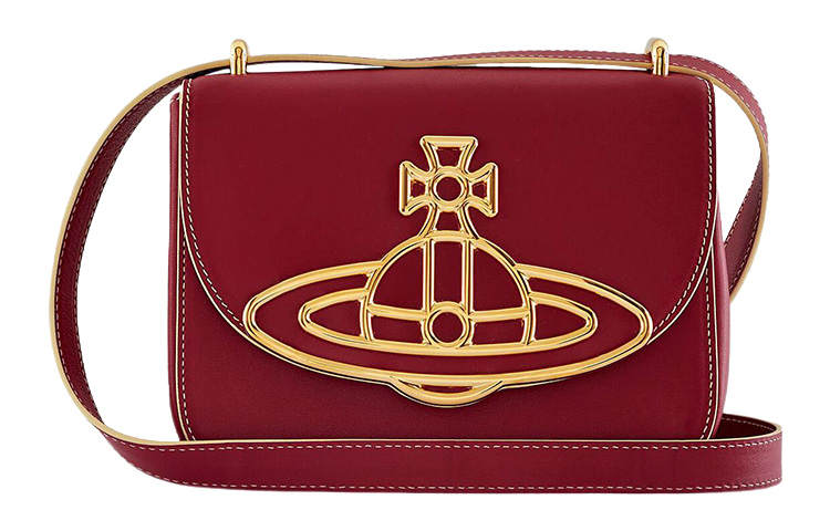 Vivienne Westwood Cow Leather Crossbody Bags Small Women's Red