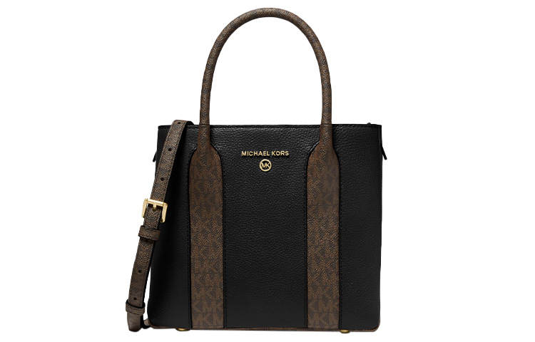 MICHAEL KORS Austin Polyester Coated Canvas Messenger Bag, Handbag Medium Women's Black
