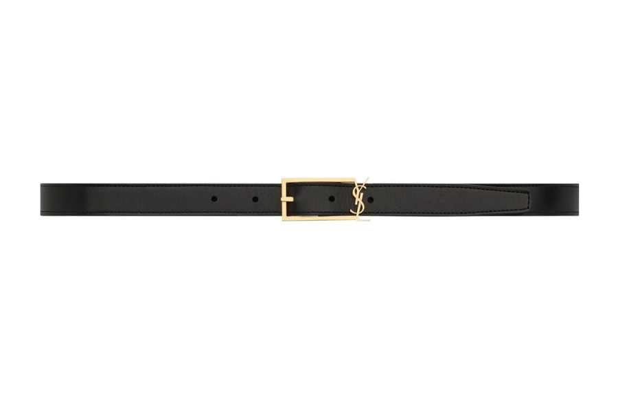 SAINT LAURENT logo-buckle belt