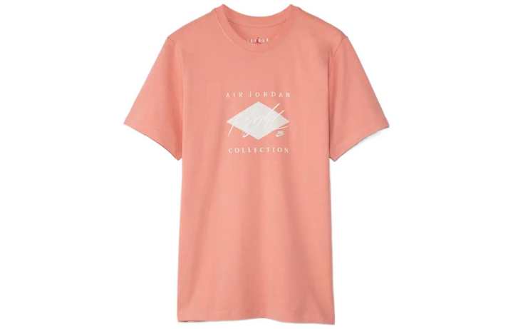 Jordan Jordan T Shirts Men's Pink Crew Neck Moderate Straight Fit