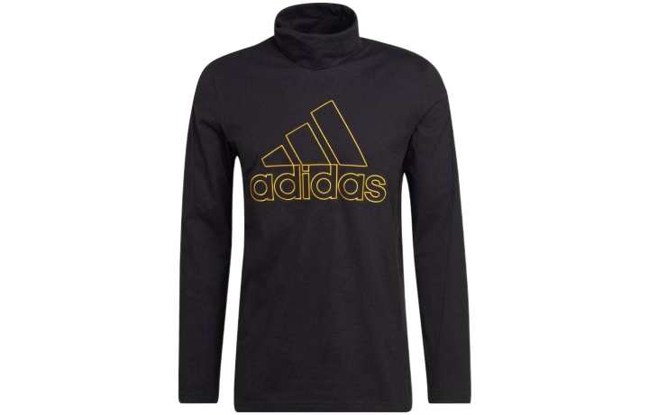 Adidas Adidas T Shirts Men's Black Turtleneck Moderate Straight Fit