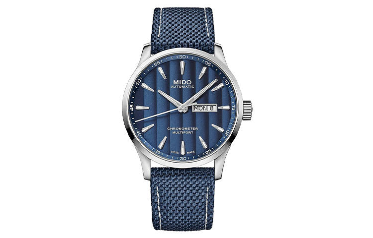MIDO Helm Automatic Mechanical Movement 100m Waterproof Men's Watches Watch 42mm Blue Dial Canvas Strap
