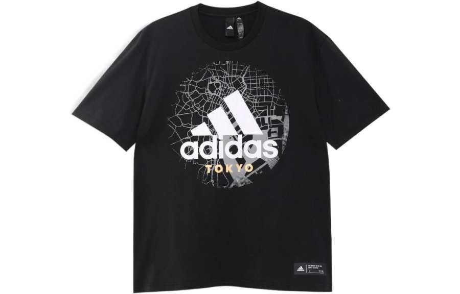 Adidas Adidas T Shirts Men's Black Crew Neck Moderate Straight Fit