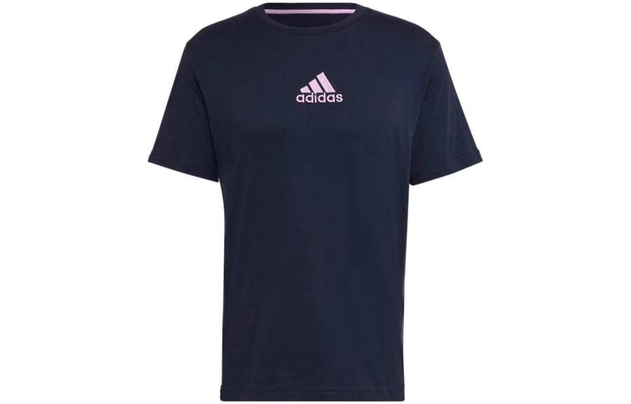 Adidas Adidas T Shirts Men's Blue Crew Neck Moderate Straight Fit