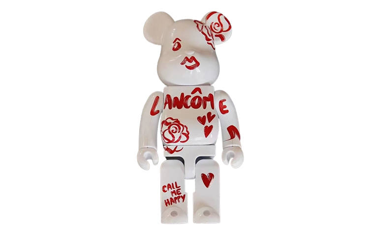 BE@RBRICK x LANCOME 100% Bearbrick Ornaments White Trendy Figures 7cm