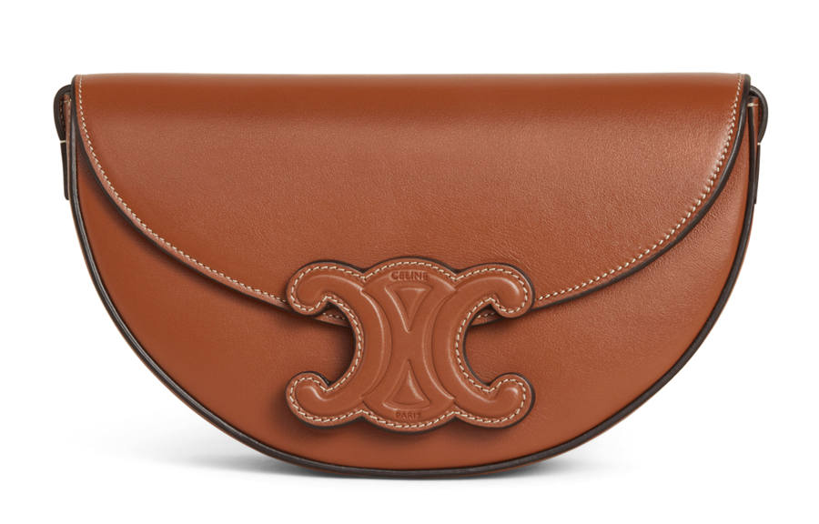 CELINE BesaceTriomphe Smooth Calfskin Messenger Bag, Crossbody Bag, Shoulder Bag Women's Brown