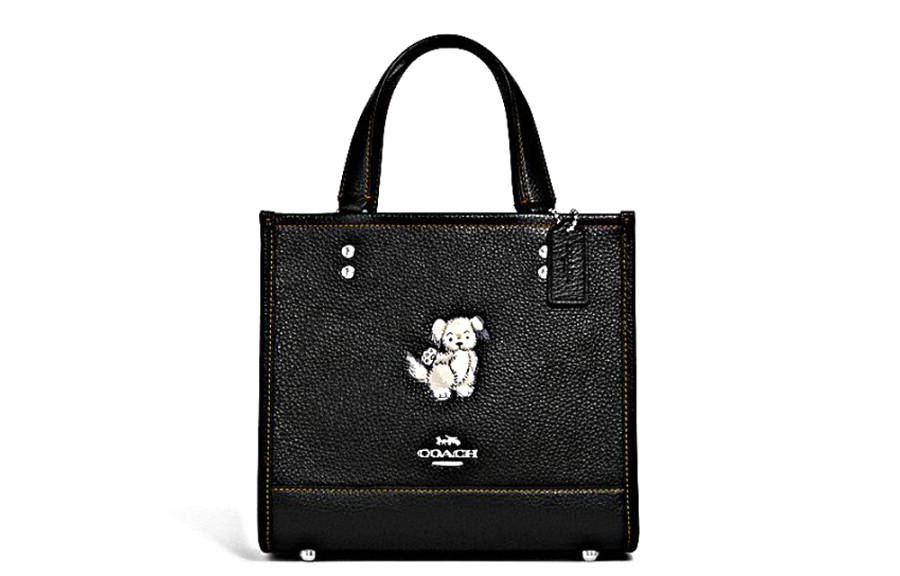 COACH Dempsey Cow Leather Tote Bag, Shopping Bag, Shoulder Bag, Crossbody Bag, Handbag Small Women's Black