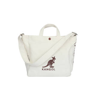 KANGOL Canvas Tote Bag, Shopping Bag, Canvas Bag, Shoulder Bag, Crossbody Bag, Handbag Unisex Black/Ecru