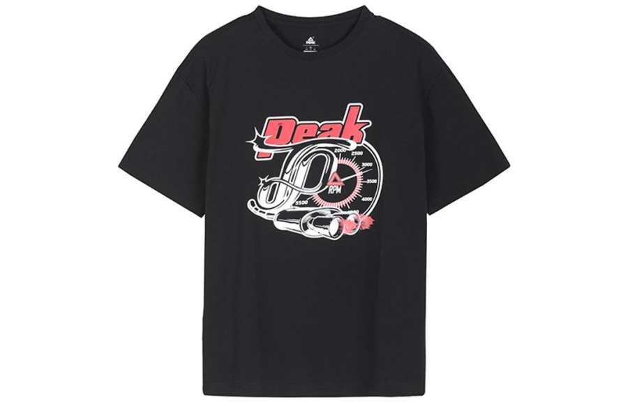 PEAK Crew Neck Fitted Straight Short-Sleeved T-Shirt Men's Black