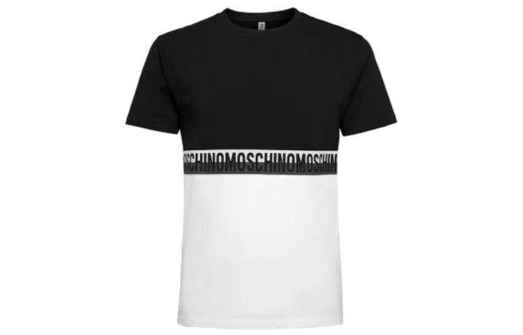 MOSCHINO T Shirts Men's Black Crew Neck Moderate Straight Fit