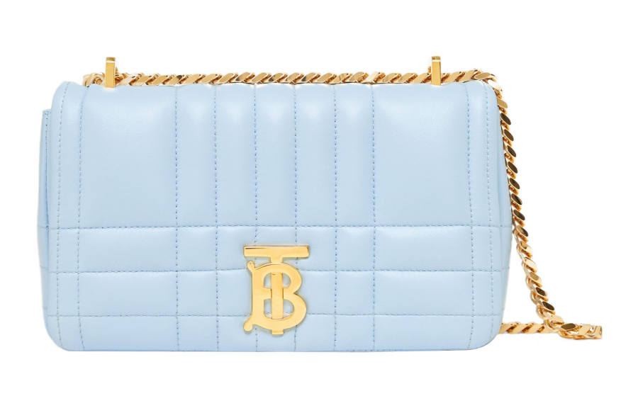 Burberry Quilted Leather Lola Bag Small Pale Blue