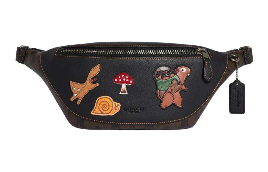 COACH Warren Cow Leather Shoulder Bag, Crossbody Bag, Fanny Pack Large Unisex Mahogany