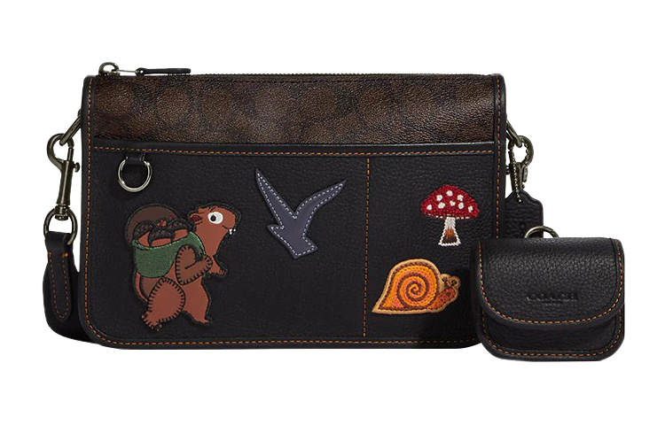 COACH Heritage Cow Leather Detail Combo Set Medium Men's Mahogany