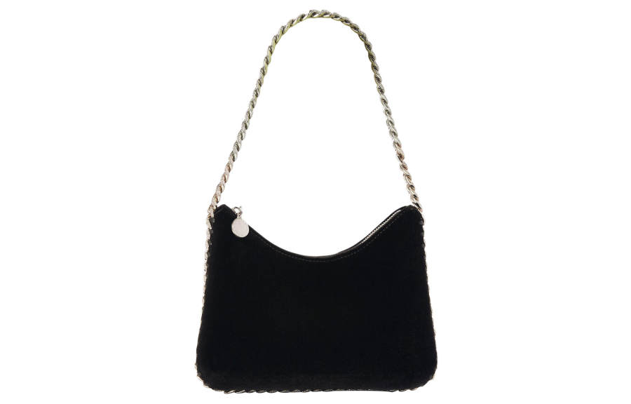 Stella McCartney Falabella Velvet Shoulder Bag Mini Women's Black