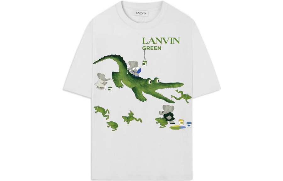 Lanvin T Shirts Unisex White Crew Neck Moderate Straight Fit