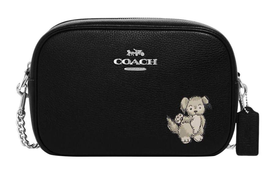COACH Jamie Refined Pebble Leather Camera Bag, Shoulder Bag, Crossbody Bag Medium Women's Black