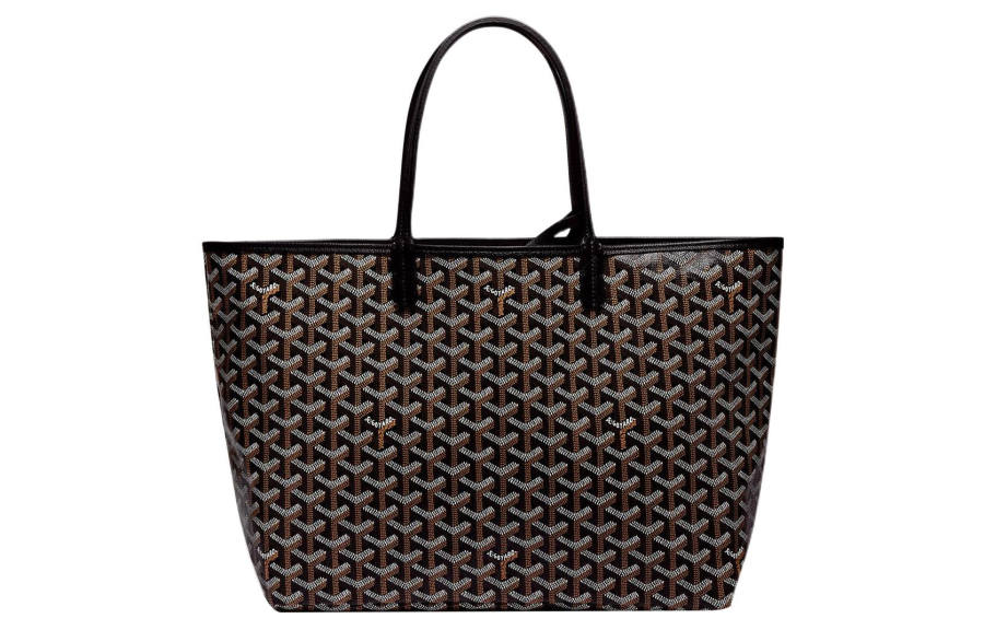 GOYARD Saint Louis Canvas With Calfskin Tote Bag, Shopping Bag, Handbag, Shoulder Bag Small Unisex Black