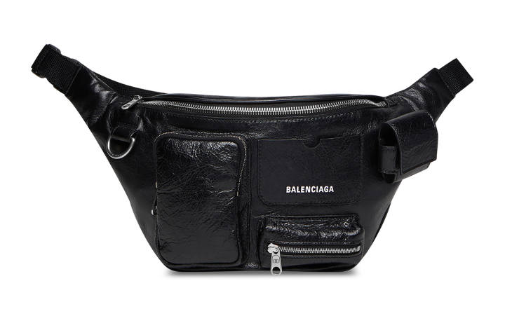Balenciaga Balenciaga Superbusy Fine Grained Sheepskin Fanny Pack Men's Black