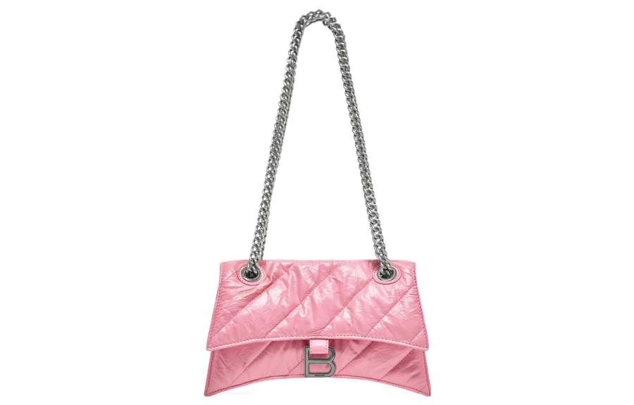 Balenciaga Crush Chain Bag Small Quilted Pink