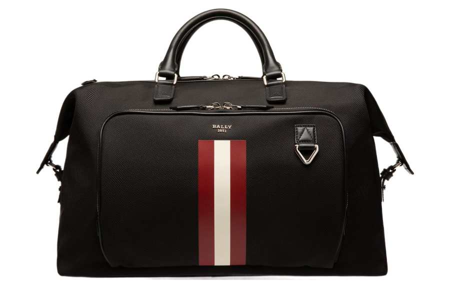 BALLY Nylon With Leather Detail Travel Bag Men's Black