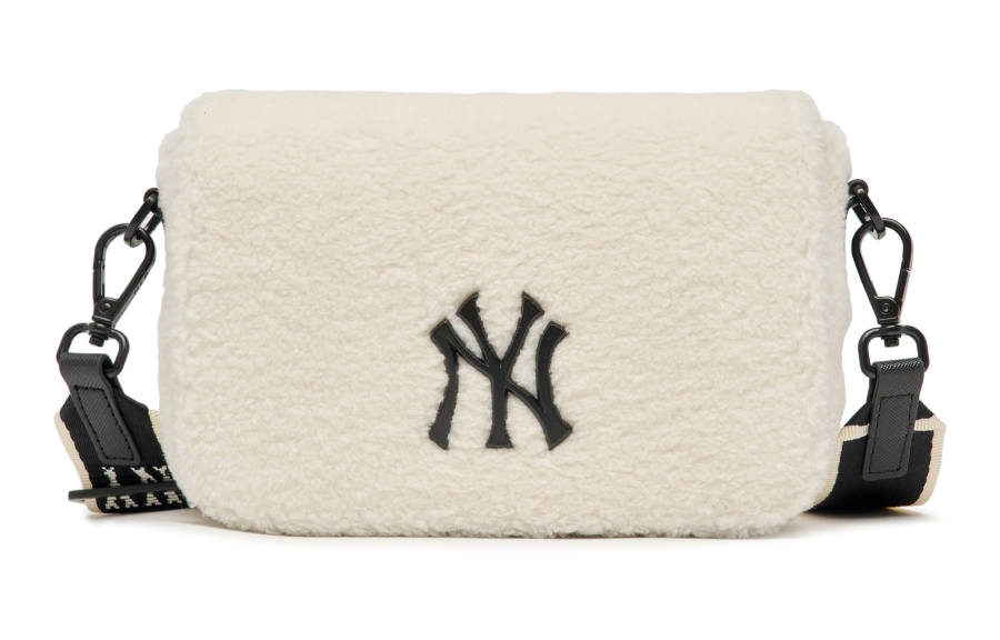 MLB Synthetic Leather Camera Bag, Shoulder Bag, Crossbody Bag Small Unisex Black White