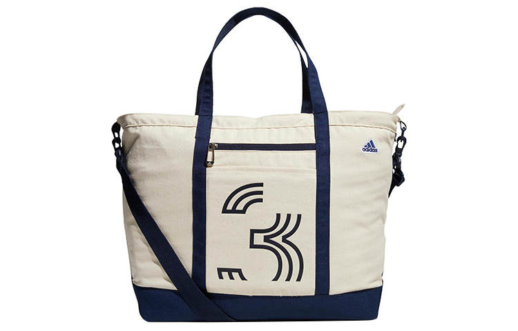 Adidas Adidas Cotton Tote Bag, Shopping Bag, Clothing Bag, Shoulder Bag, Crossbody Bag, Handbag Regular Men's White