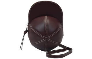 JW Anderson Calfskin Crossbody Bags Unisex Burgundy