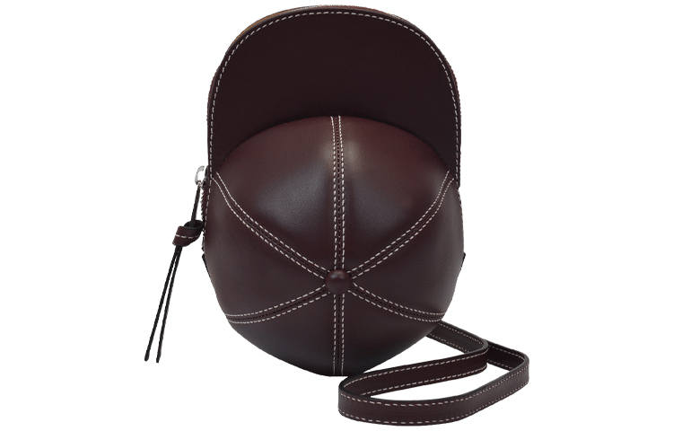 JW Anderson Calfskin Crossbody Bags Unisex Burgundy