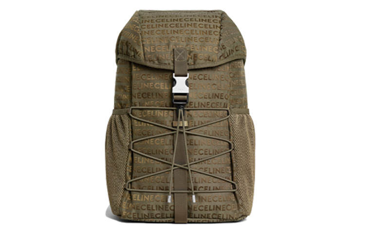 CELINE CELINE Jacquard Fabric Backpack Medium Men's Khaki