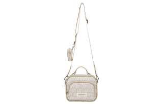 Nerdy Polyester Camera Bag, Combo Bag, Shoulder Bag, Crossbody Bag Regular Women's White