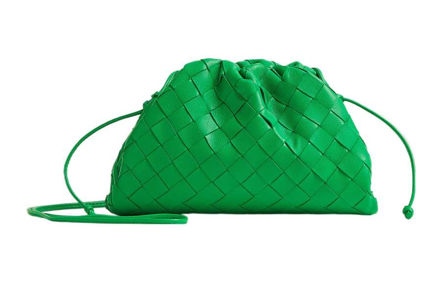 Bottega Veneta The Mini Pouch Intreccio Weave Parakeet