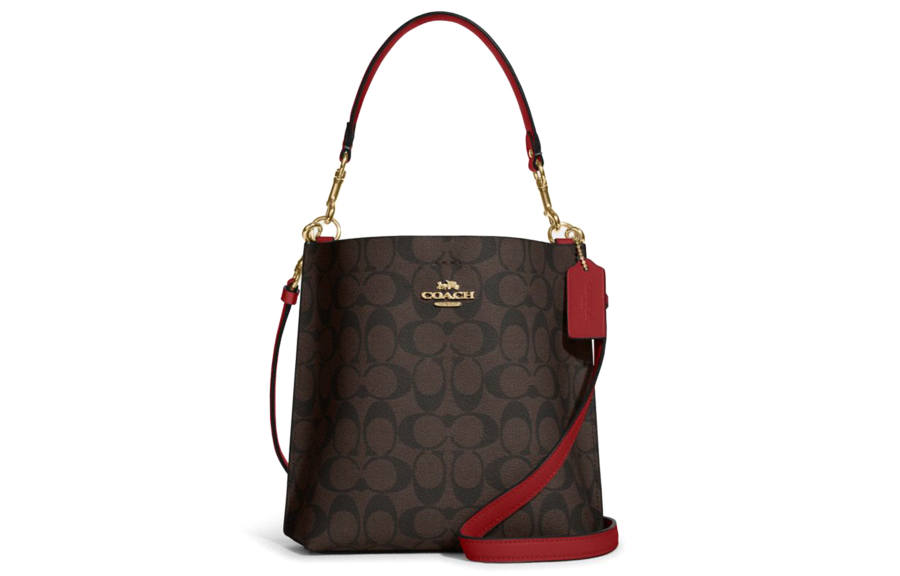 COACH Mollie Artificial Leather Bucket Bag Handbag Small Women's Brown