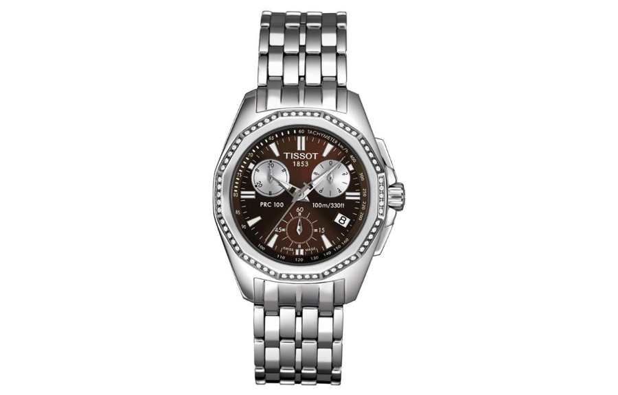 TISSOT T SPORT Collection Quartz Movement Women's Watch 34.8*33mm Coffee Watch Dial Stainless Steel Case
