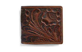 Double RL Leather Wallet Men's Brown/Black