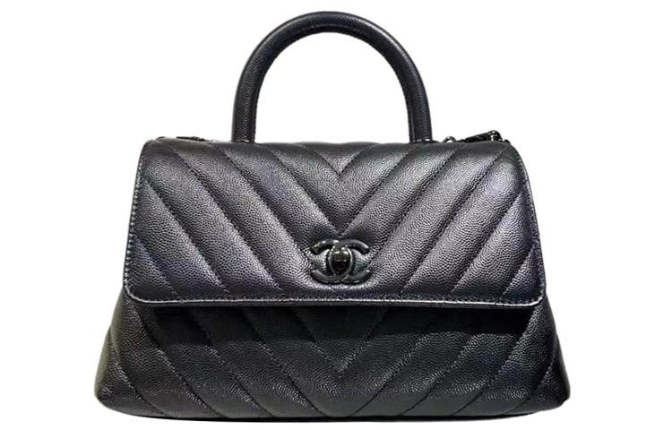 CHANEL Calfskin Shoulder Bag, Crossbody Bag, Handbag Regular Women's Black