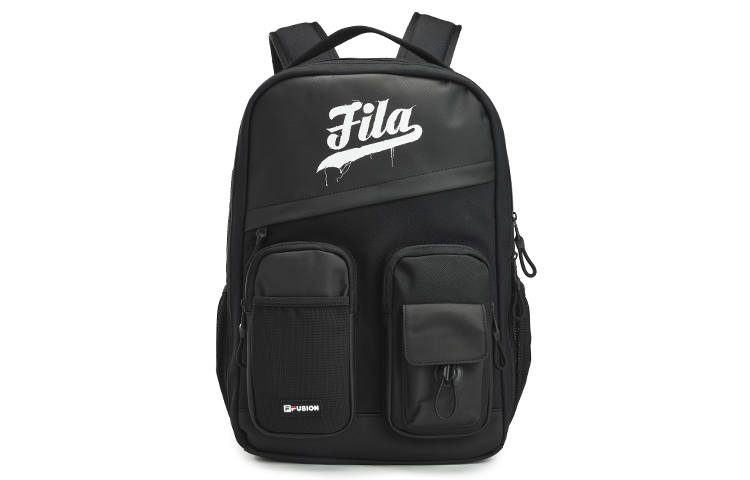 FILA FUSION Fabric Laptop Bag Backpack Unisex Pitch Black