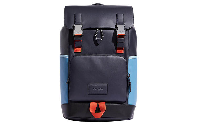 COACH COACH Track Cow Leather With Textile Backpack Large Men's Midnight Blue