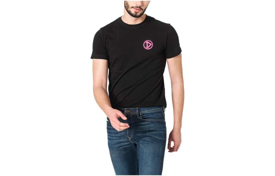 DIESEL T Shirts Men's Black Crew Neck Moderate Straight Fit