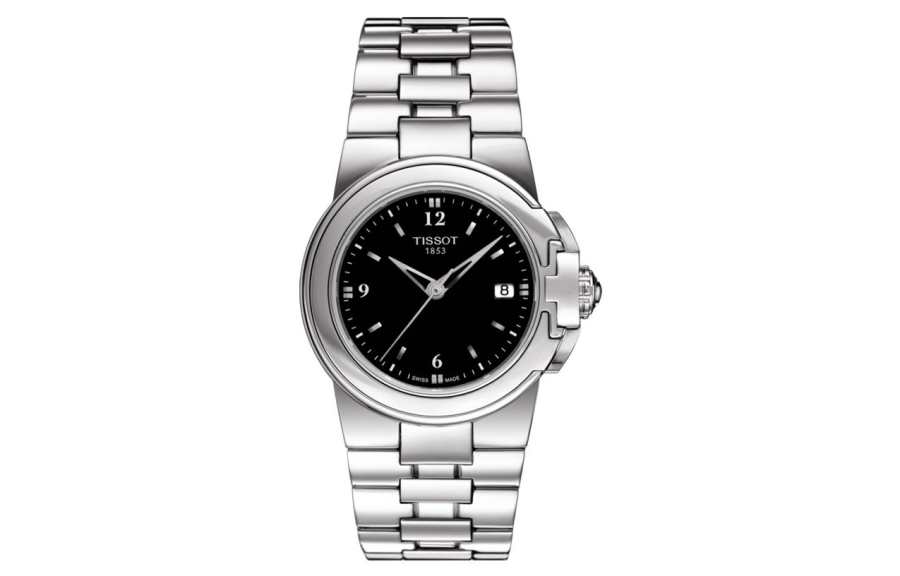 TISSOT Quartz Movement 50m Waterproof Women's Watch 31.5mm Black Dial Stainless Steel Case