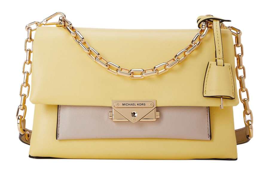 MICHAEL KORS Cece Cow Leather Crossbody Bag, Shoulder Bag Women's Light Yellow