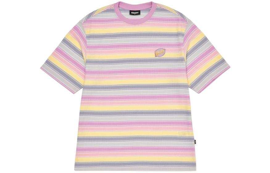 NERDY Crew Neck Fitted Short Sleeved T Shirt Unisex Pink