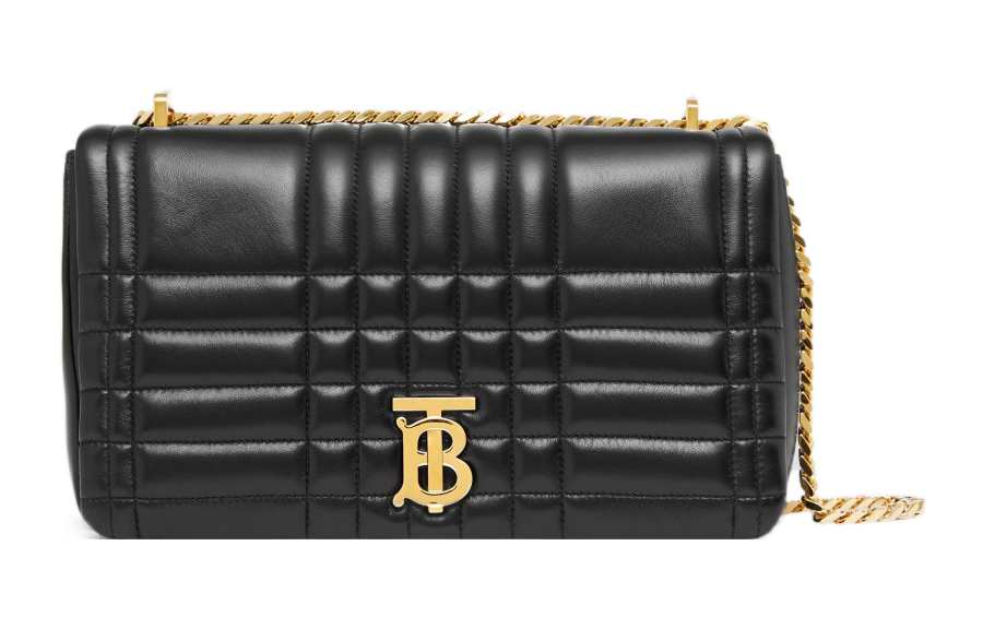 Burberry Lola Bag Quilting Lambskin Crossbody Bag, Shoulder Bag Women's Black