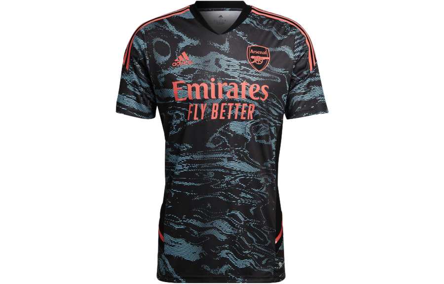 Adidas Adidas Arsenal T Shirts Men's Blue V Neck Thin Straight Fit