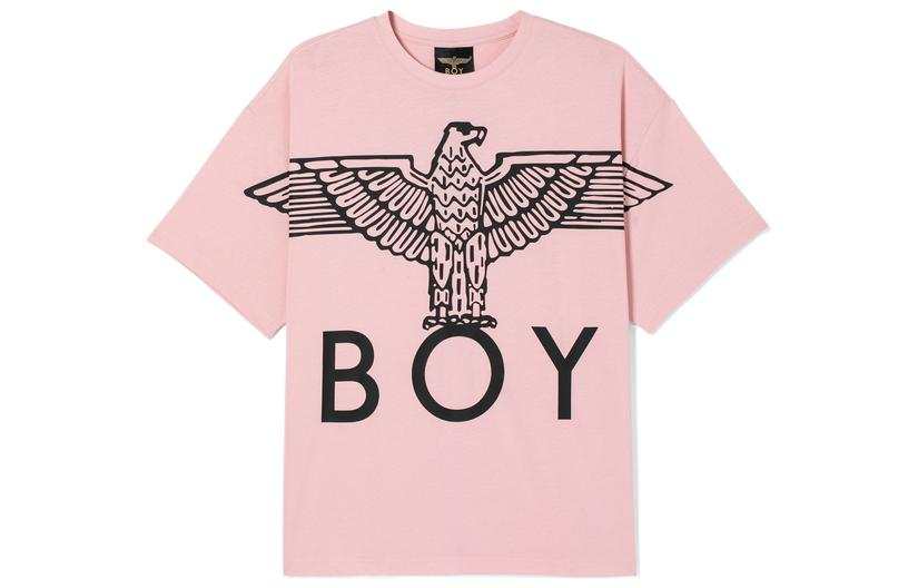 Boy London T Shirts Unisex Pink Crew Neck Moderate Straight Fit
