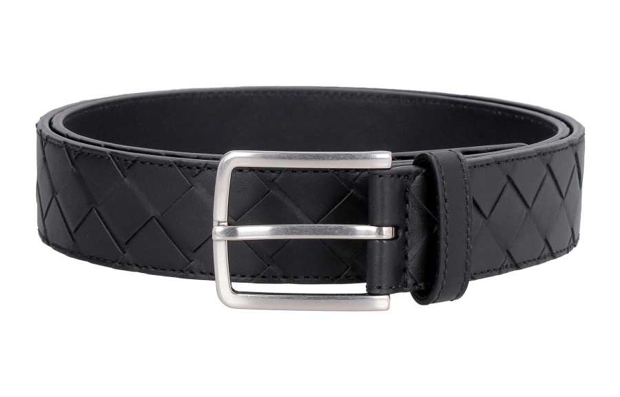 Bottega Veneta Leather Belts Men's Black Width 3.5cm