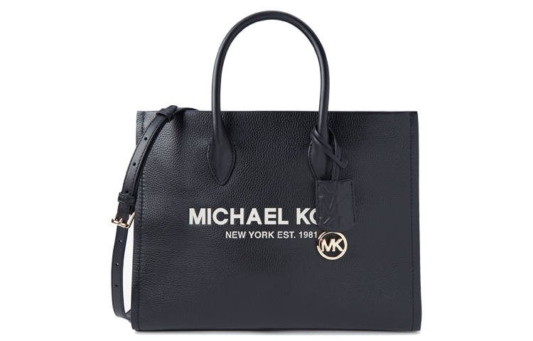 MICHAEL KORS Mirella Cow Leather Crossbody Bag, Tote, One Shoulder Handbag Medium Women's Black