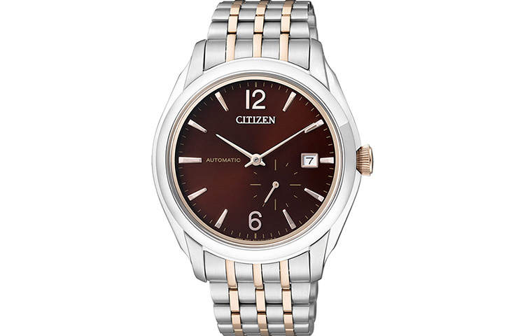CITIZEN Automatic Mechanical Movement Stainless Steel Strap Watch Men's Watches Coffee Watch Dial